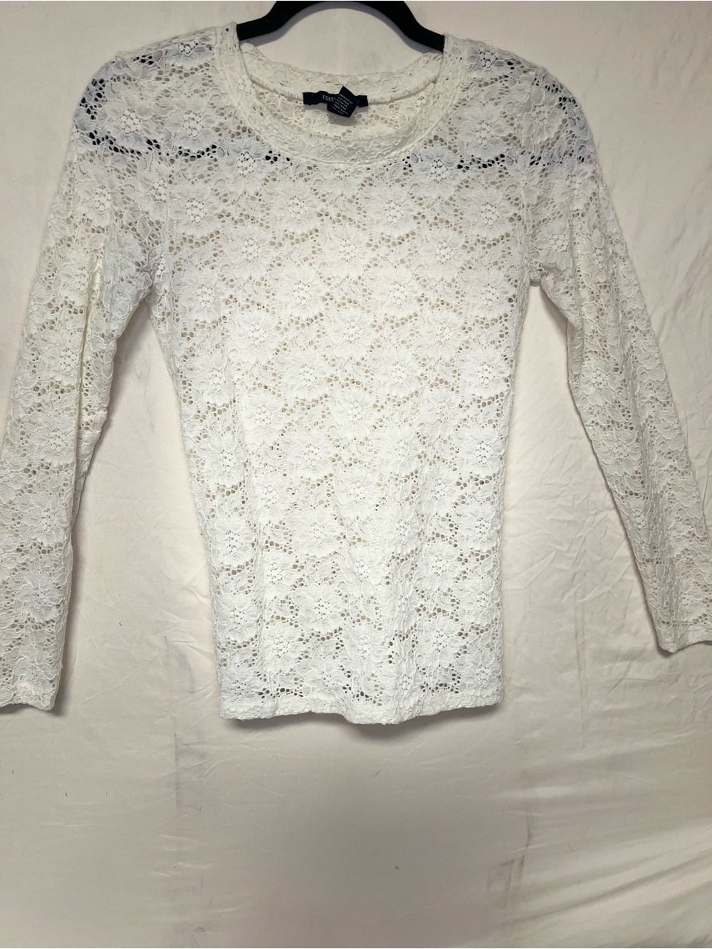 Forever 21 White Lace Long Sleeve Top